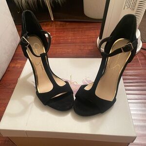 Jessica Simpson Black T-Strap Heels